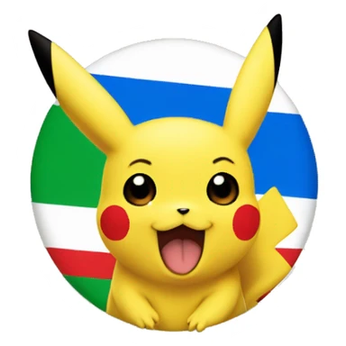 pikachu with flag of uzbekistan sticker