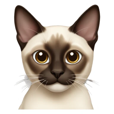Snowshoe Siamese cat with one side of his face dark brown and other cream sticker
