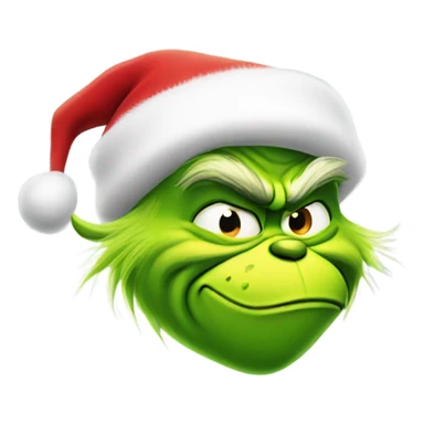 Grinch with a Santa hat sticker