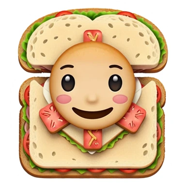 a sandwich with a cross emotji on it sticker