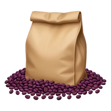 Bag of purple coffee beans lying on the floor sticker