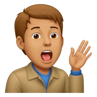 man Yawning without Hand sticker