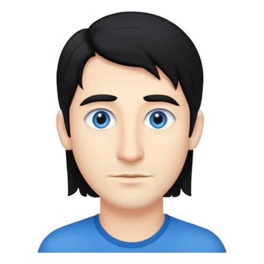 Man blue eyes longer black hair big nose  sticker