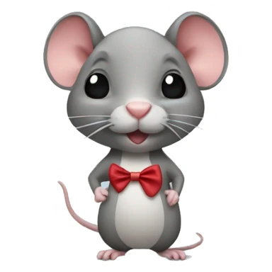 Rat with a bow sticker