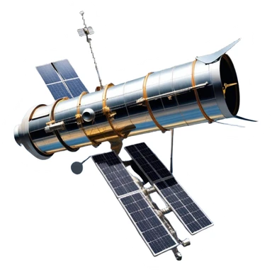  Cinematic Realistic Hubble Space Telescope – A majestic, ultra-detailed rendering of the Hubble Telescope floating above Earth. Its reflective metallic surface and vast solar panels stretch into the darkness, while the lens is pointed outward, capturing the mysteries of the cosmos. sticker