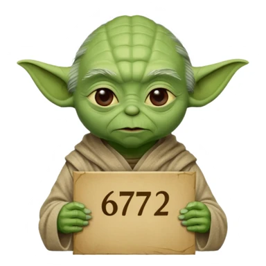 Yoda with the text 67  sticker