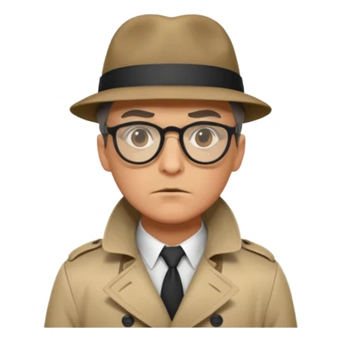 a detective with glasses and a mask sticker