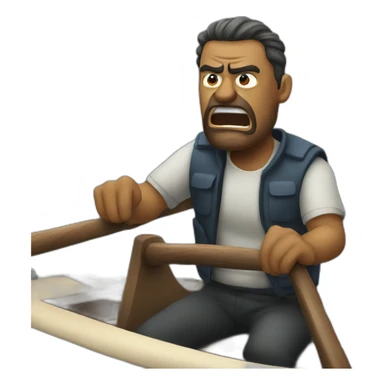 angry men on boats sticker