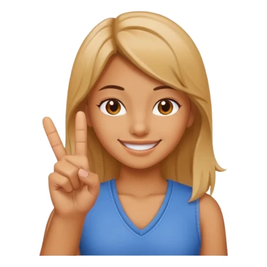 Girl smiling with middle finger sticker