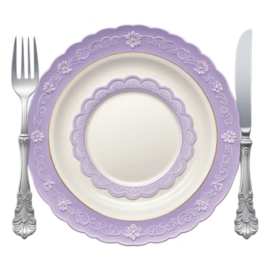 Pale purple lace plate with appliances sticker