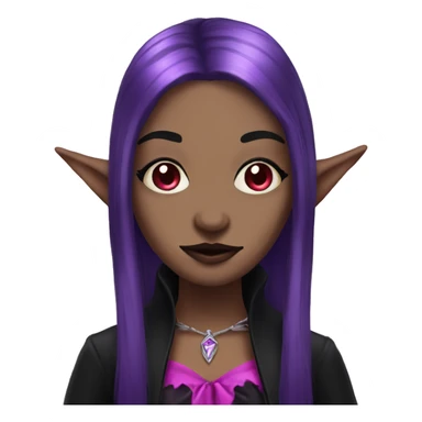 vampire witch elf with purple and black hair with pink fairy vampire sticker