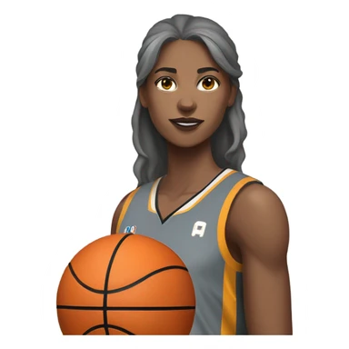 Grey wolf and female basketball grey uniform player number 0 sticker
