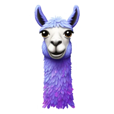 Purple and blue Confetti Llama sticker