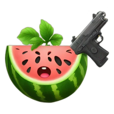 watermelon with gun sticker