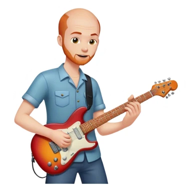 Balding redhead playing electric guitar sticker