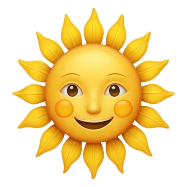 smiling sun emoji, simple, cheerful sticker