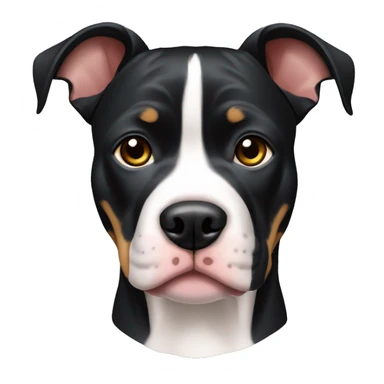black tri color pitbull with cropped ears sticker