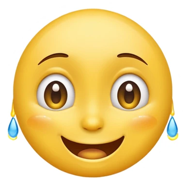 Smile with A joyful face emoji with wide eyes and a big smile, tears of laughter flowing.  sticker