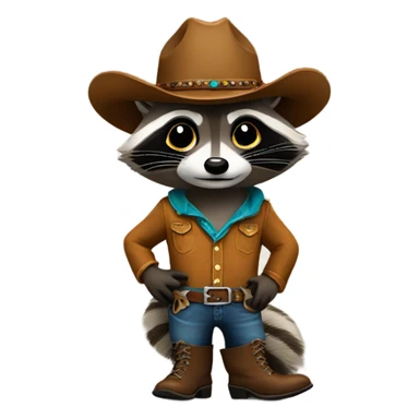 Raccoon wearing cowboy boots  sticker