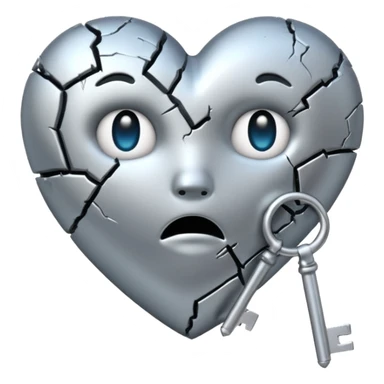 emo heart with night sky and falling keys sticker