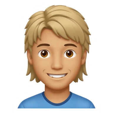 a boy with mullet hair sticker