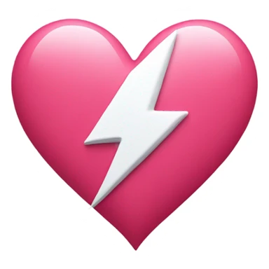 Pink Heart with red and white lightning bolt sticker