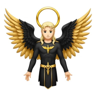 holy saint emblem with black wings lucifer sticker