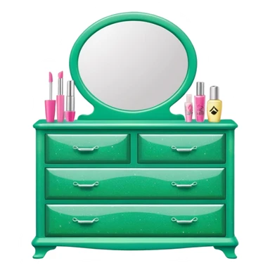 barbie dresser green with glitter sticker