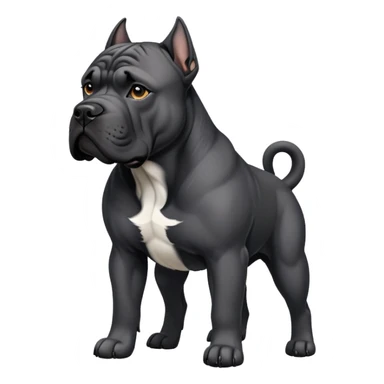 black Cane Corso dog with cropped ears and short tail sticker