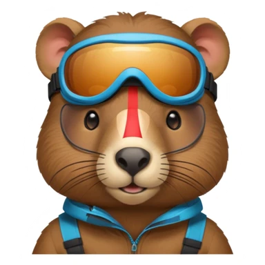 Capibara con lentes para nieve sticker