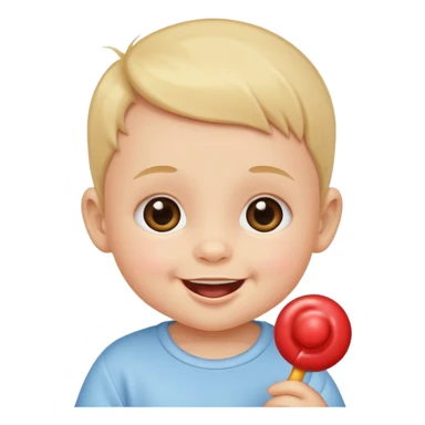 emoji cute baby with sucker (only head, no ears) sticker