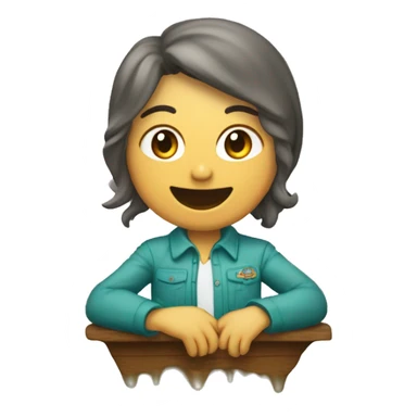 Gota de agua estdiando frente  la comutadora sticker