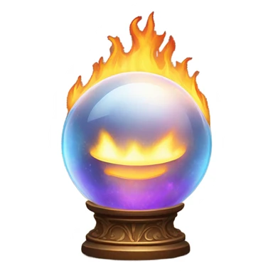 fortune telling ball is in fire sticker