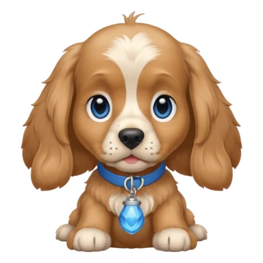 Very light tan Cocker spaniel with lighter snout and blue eyes sticker