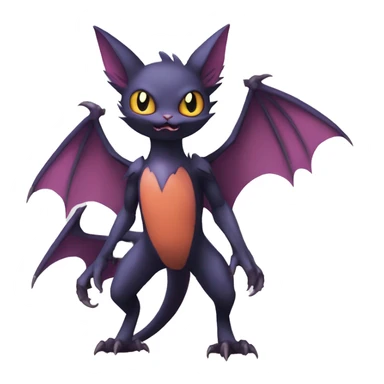 Bat-Cat-Noivern-Noibat-Litten-Pokémon-Fakémon-hybrid Full Body sticker