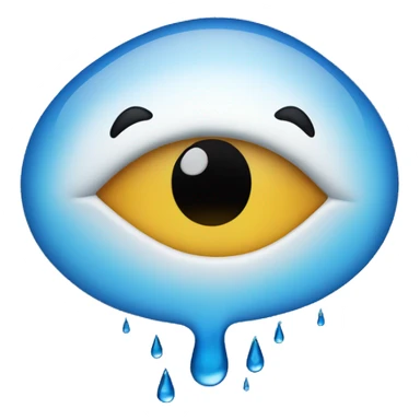 Crying with blue tear drops sticker