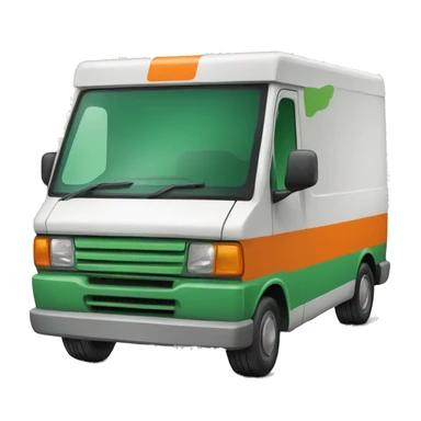 delivery van with green and orange sticker