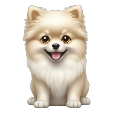 white Pomeranian puppy sticker