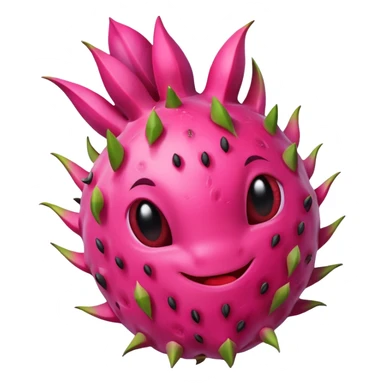 Dragon fruit emoji not spiny outside of dragonfruit no seeds sticker