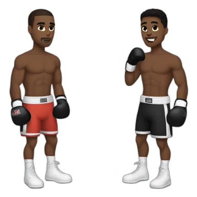 Boxer with his girlfriend but he's skinny and wearing black gloves also he's no black he's a mix like white and black sticker