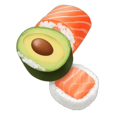 maki roll salmon and avocado sticker