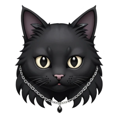 Goth cat with silver item  sticker