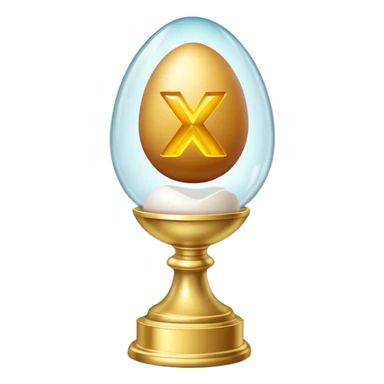 A trophy egg in a glass cube
— Like in a museum or a safe, with an "x?" glowing on it — evokes a sense of rarity and exclusivity. Like, "Not everyone can get here." sticker