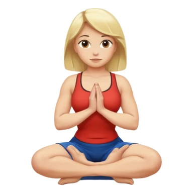buxom blonde woman, SFW, kneeling in a squat, arms crossed over chest sticker