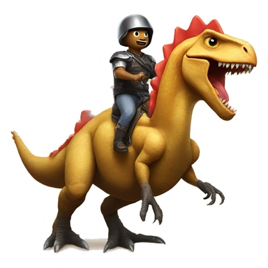 Chicken nugget riding dinosaur into battle sticker