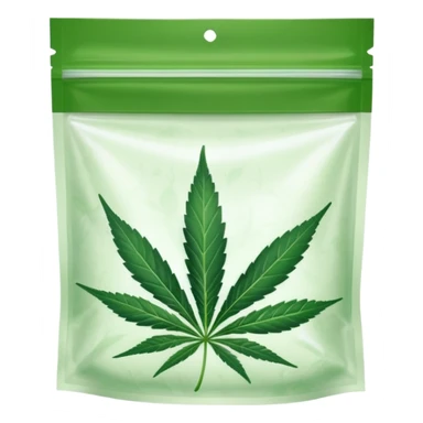 transparent ziplock bag with sativa leaf inside sticker