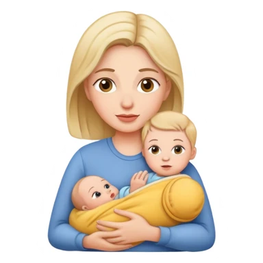 mom holding her baby sticker