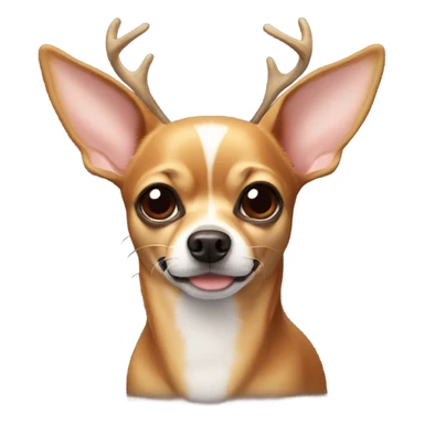 A chihuahua with deer antlers sticker