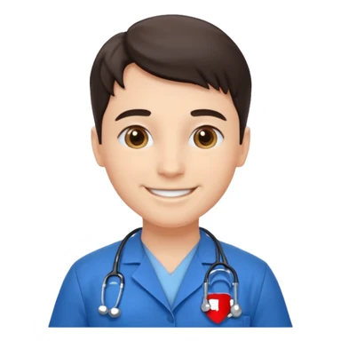 blue uniformed doctor sticker