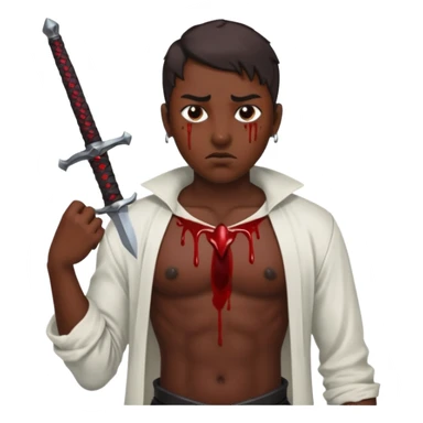 İnsan kalbinin içinden geçen Kılıç sticker